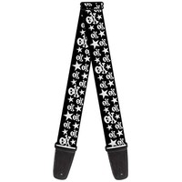Guitar Strap - Skulls & Stars Black/White (Us Import) ACC NEU
