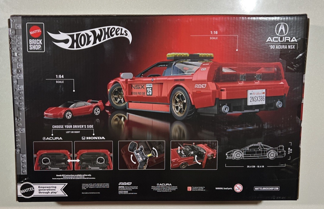Nsixonetour90(美品） NEW 2025 Mattel Brick Shop Hot Wheels '90 Acura NSX IN HAND
