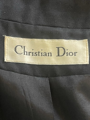 Vintage Christian Dior Black Wool Blend Lined Tailored Blazer Jacket - Sz 14 USA - Picture 10 of 10
