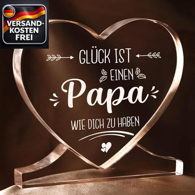 Herzförmige Acryl Heimatdekoration personalisiertes Papa Geschenk Geburtstag Vat