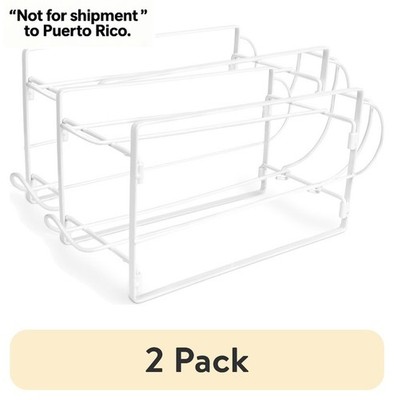 (2 pack)2-Tier Beverage and Drink Dispenser Stand, White