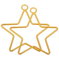 4 Inch Dream Catcher Rings, 2 Pcs Star Shape Macrame Wreath Hoop, Gold Tone