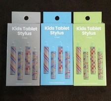 Kids Tablet Stylus 3 Packs of 4- Colors Silver,Blue,Green NEW Great For School