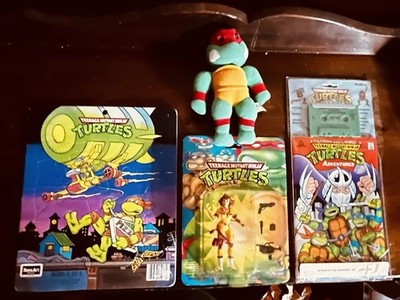 Apri O Neil New In Box , Tmnt Puzzle,  Tmnt Comic/ Tape & Stuffed Michel .