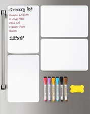 4 Pack Magnetic Dry Erase Board Sheets 12"x8" for Fridge Refrigerator Boards