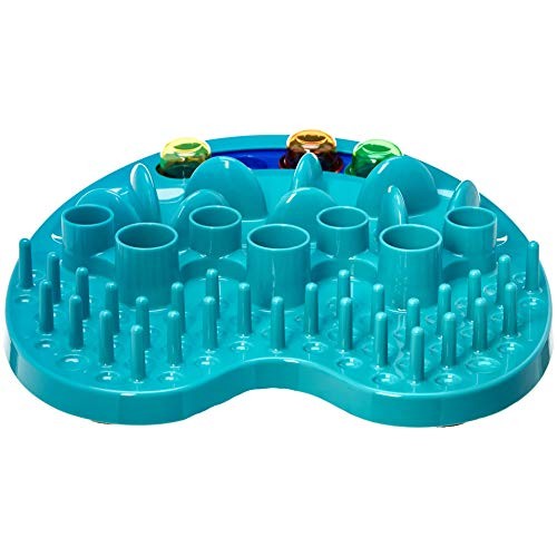 Gamelle d'activité chien Amazon Basics contre l'ennui couleur bleu