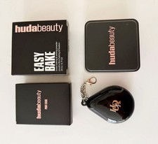 Huda Beauty Easy Bake Banana Bread Loose Powder Full Size  Puff Case NEW