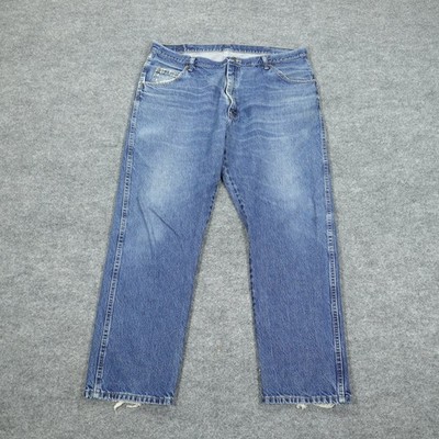 Wrangler Jeans Mens 42x30 Blue Hero Regular Fit Straight Leg Medium Wash Denim