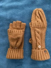 Frye And Co. Women Fingerless Gloves Mitten Cover Up Burnt Brown Color Winter #Y