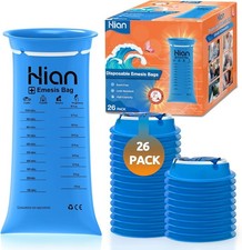 26 Pack Disposable Vomit Bags 1000ml Emesis Bags Leak Resistant Medical Grade