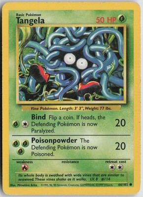 Tangela Common Base Set 066/102 LP