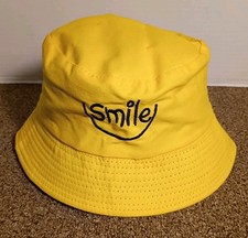 Unbranded Kids Smile Bucket Hat Reversible Yellow Black