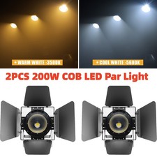 2PC 200W COB LED Par Light Stage Audience Blinder Lighting Warm White Cool White