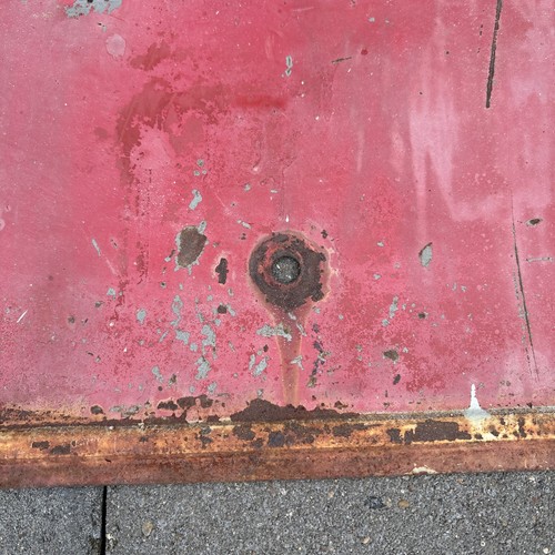 Letrero de tope de metal en relieve original vintage 24x24 acero pesado bonito oxidado Patania - Imagen 3 de 20