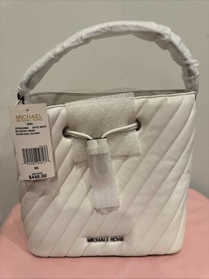 MICHAEL KORS Suri Md Bucket Msgr- LEATHER WHITE