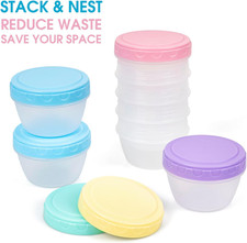 Small Food Containers with Lids for Baby Toddler 4 oz, 15 Pack Easy Open Ultr...
