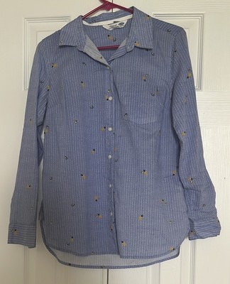 Old Navy women s button-down shirt avocado pineapple Size small
