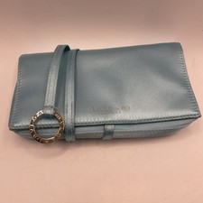 Bulgari marsupio/frizione di bellezza in raso blu bambino