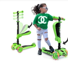 Hurtle 3-Wheeled Scooter for Kids - Wheel LED Lights Scooters age 1 - 14