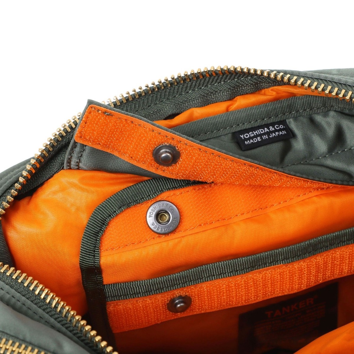 PORTER TANKER SLING BAG W zip (L) 622-08633 Sage Green Back PORTER TANKER SLING BAG W zip (L) 622-08633 Sage Green Back