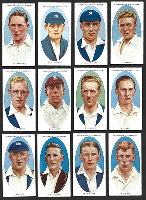 cricket cigarette cards CRICKET CIGARETTE CARDS 1936 W. A. & A. C. Churchman CRICKETERS set of 50