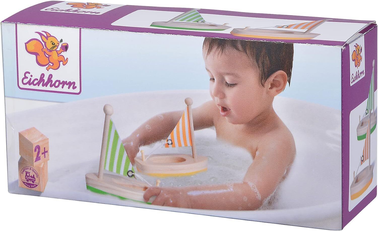 Айхгорн Швимменде Хольцботе Kinder Holzspielzeug Badewanne 11 см 2 шт.