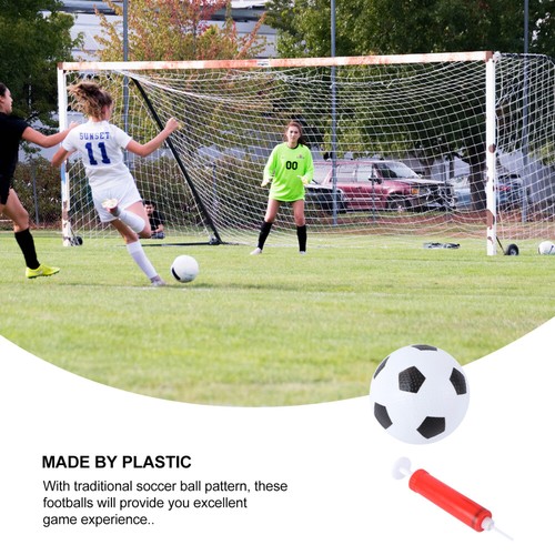 1Set Boy Girl Mini Football Toy Diameter White Balls Plus Red Inflator - Picture 3 of 12