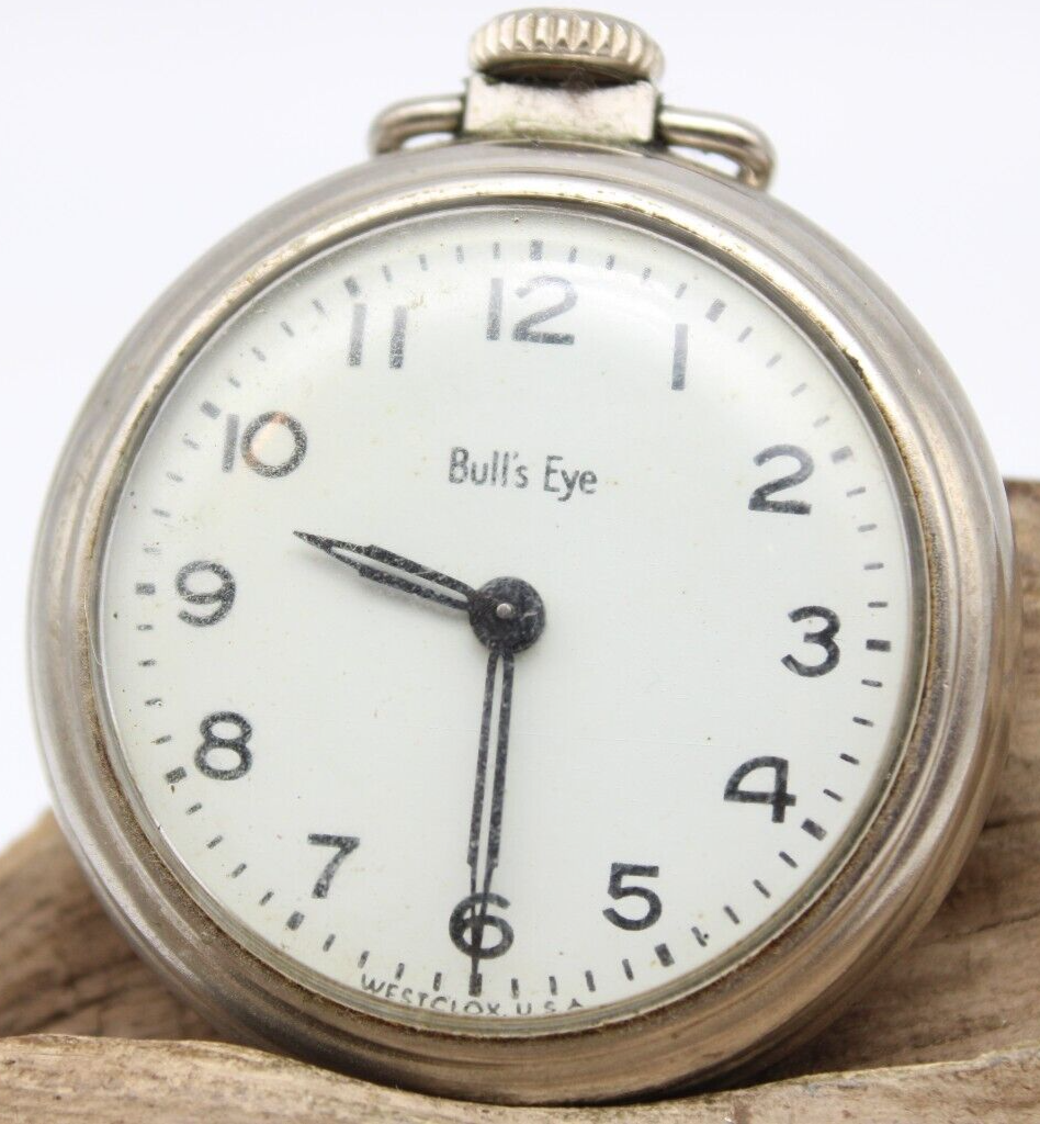 WESTCLOX BULL'S EYE MEN'S POCKET WATCH 50mm OVERWOUND FOR REPAIR (QC2