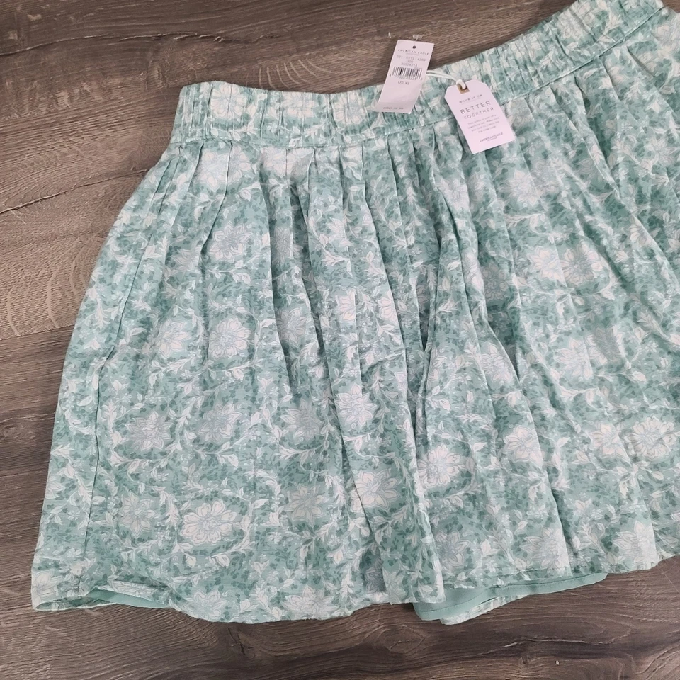 American Eagle Womens XL Boho Floral Pattern Pull On Skirt Lined Pleated - Изображение 3 из 4