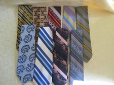 Lot of 9 Vintage Mixed 1970's/1980's Men's Neckties