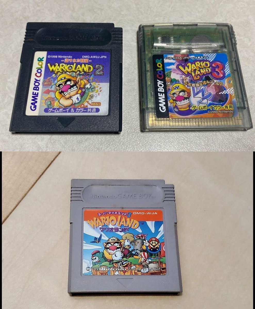 Nintendoゲームボーイcolor  ⭐︎ワリオランドカセット付き GameBoy Color Wario land 1 + 2 + 3 3 lot set Japan GBC game