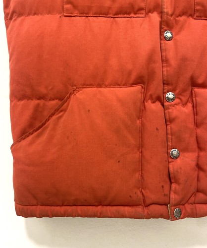 VTG 70'S NORTH FACE BURNT ORANGE DOWN FILLED OUTDOOR FEATHERBED VEST USA L 42 - Picture 7 of 17