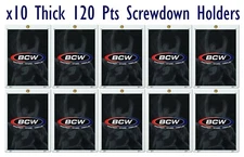10 BCW 1 Screw Screwdown Thick Card Holder Up to 120 Pt Display Cases Recessed