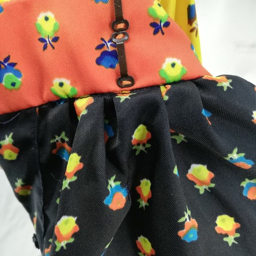 Vintage Youth Guild 70s Floral Dress Size XS? Maxi Boho Bohemian Yellow Elastic - Picture 12 of 12
