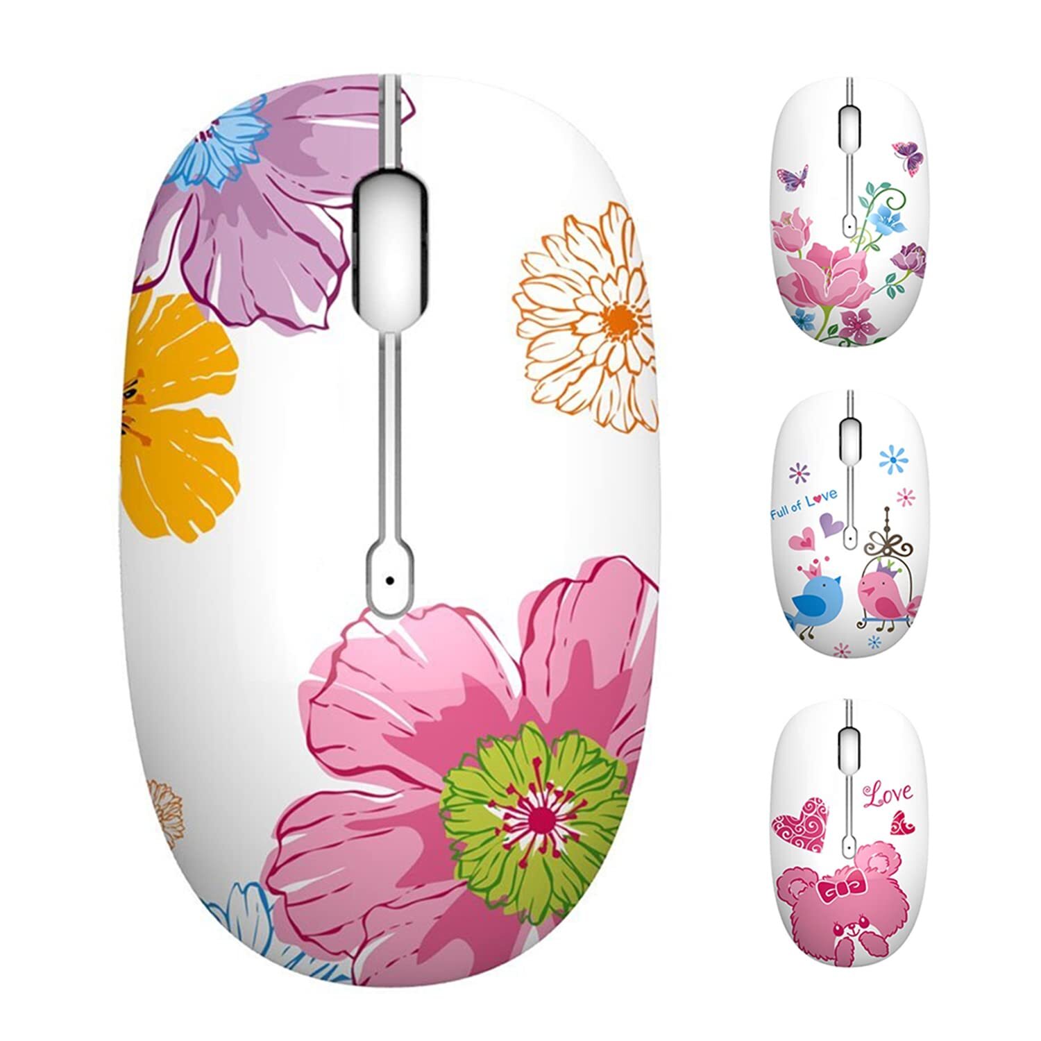 M101 Cute Silent Wireless Mouse with 2.4G USB Receiver