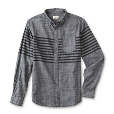 Route 66 Men's Long Sleeve Chambray Shirt Striped - Young Men Size XL