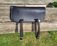 Leather Flag Holder for a Western Saddle Drill Team Black leather - Horse