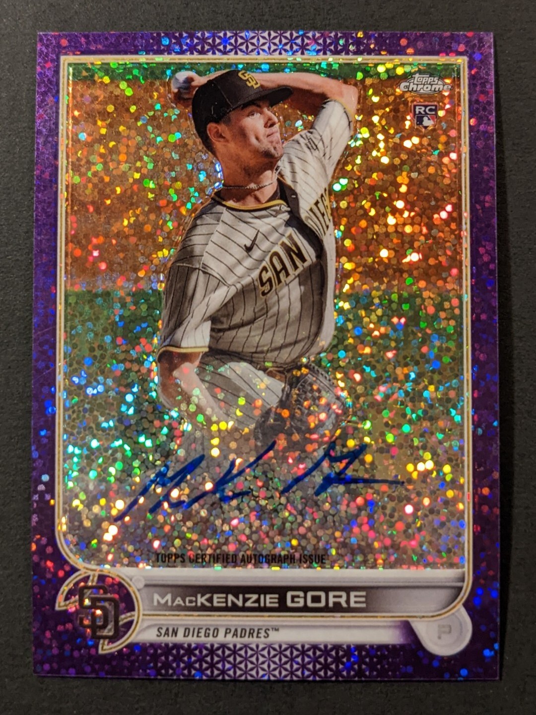 2022 Topps Chrome RC Auto Purple Speckle MACKENZIE GORE /299 Padres Nationals