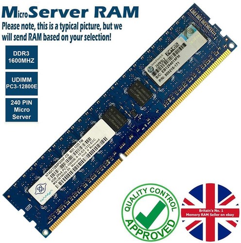 8GB 16GB MEMORY RAM SERVER PC3 12800E DDR3 1600MHz 240P 1.35V ECC UNBUFFERED Lot - Picture 4 of 8