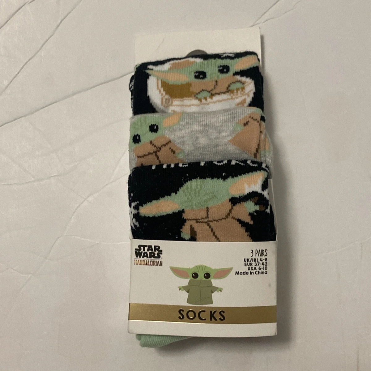 Conjunto Calcetines Primark Baby Yoda Mandalorian Grogu Star Wars Disney Mujeres EE. UU. 6-10 Nuevo