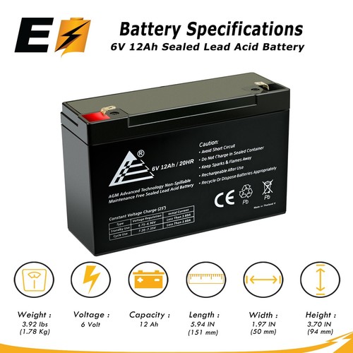 ExpertBattery 6V 12AH F1 Replacement Streamlight Litebox Battery - Picture 3 of 6
