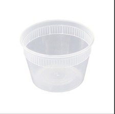 16OZ Soup/ Deli/ Storage Container Plastic Bottom and Lid Microwavable, freezer