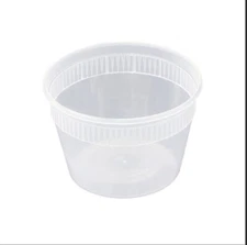 16OZ Soup/ Deli/ Storage Container Plastic Bottom and Lid Microwavable, freezer
