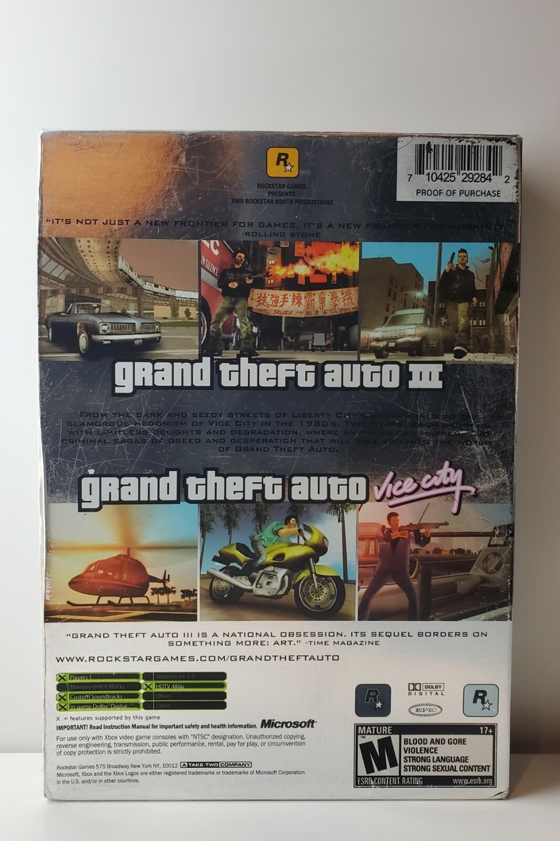 Grand Theft Auto Double Pack Xbox Complete Gta 3 and Vice