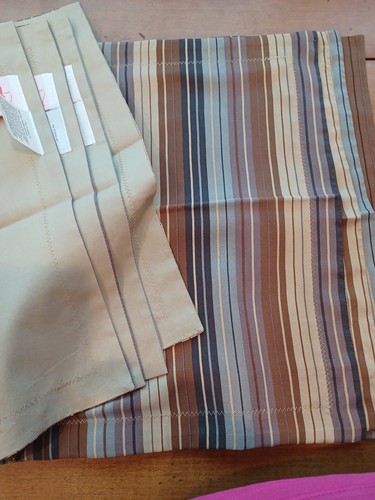 Ann Gish READY TO BED 100% SILK Placemats Set Of 4 Autumn Stripe - Picture 8 of 13