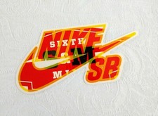 Nike Swoosh Skateboarding: Red, Orange, Black, White Sticker Decal