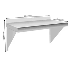 Stainless Steel 24" x 12" Wall-Mounted Kitchen Shelf for Easy Storage