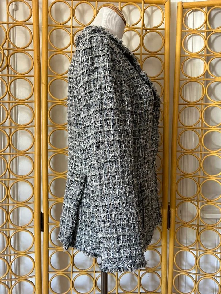 Blazer Chanel Clásico Vintage Azul Gris Foto 3 de 4