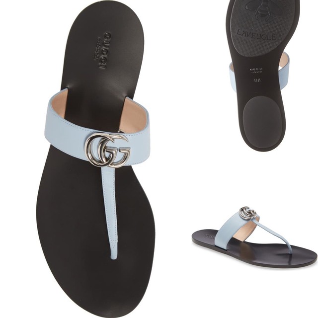 gucci white flat sandals