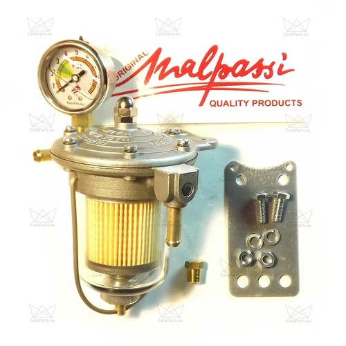 MALPASSI FILTER KING 85mm Fuel Pressure Regulator carburetor Glass with Gauge - Picture 4 of 5